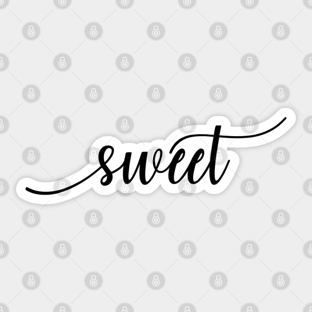 Sweet Word in Black and White Sticker by hwprintsco